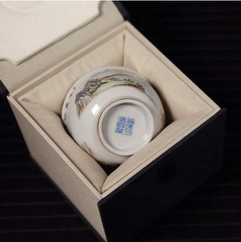 景徳鎮 富春山居図 主人杯 単品|高級陶磁功夫茶杯 一人用