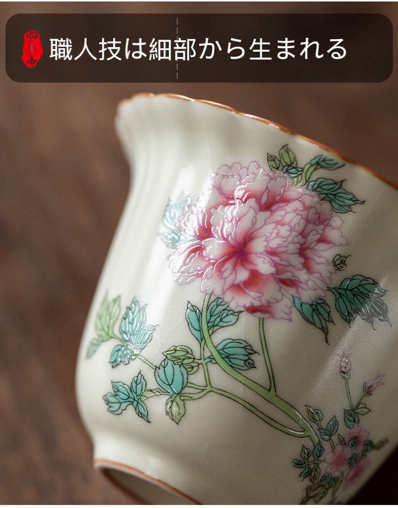 汝窯茶器セット ギフト付|高級感×中華美|三才蓋碗&茶杯