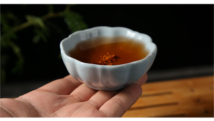 汝窯茶器セット 銀縁付き 茶器フルセット 銀魚杯 開片汝磁器 功夫茶 側把壺 オフィス用陶磁器茶杯