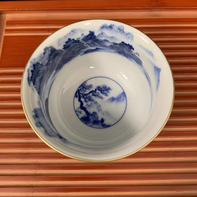 景徳鎮 富春山居図 主人杯 単品|高級陶磁功夫茶杯 一人用