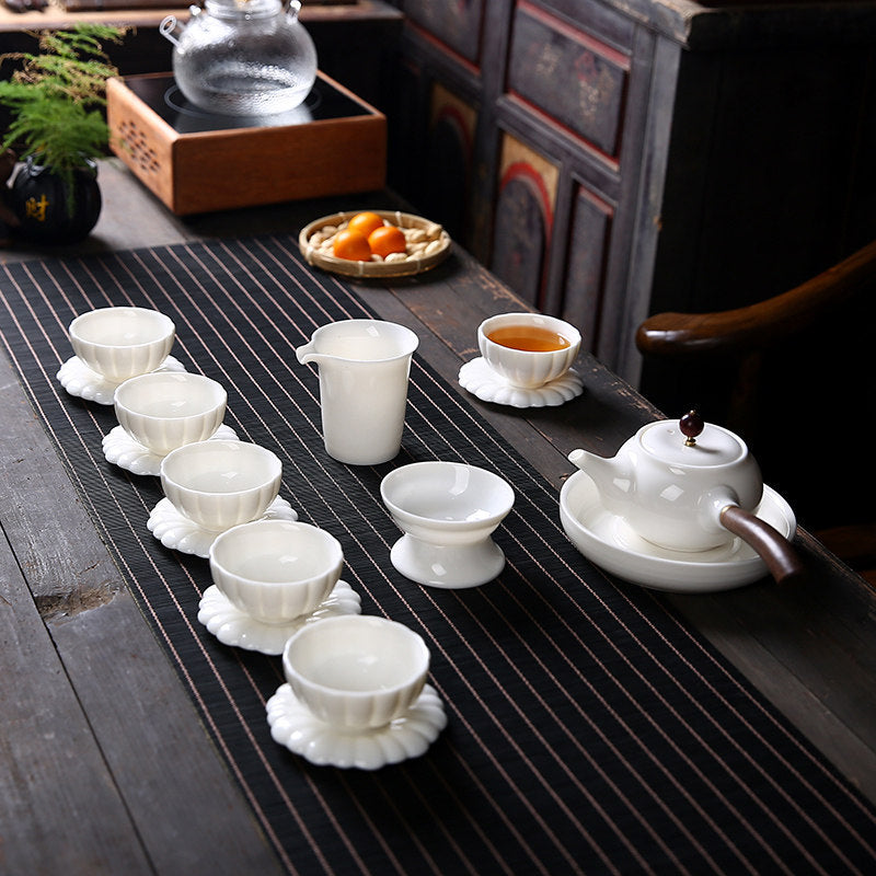 羊脂玉磁器 功夫茶具セット 家庭用 德化白磁 茶具 シンプル 茶壺 茶杯 セット ギフトボックス入り