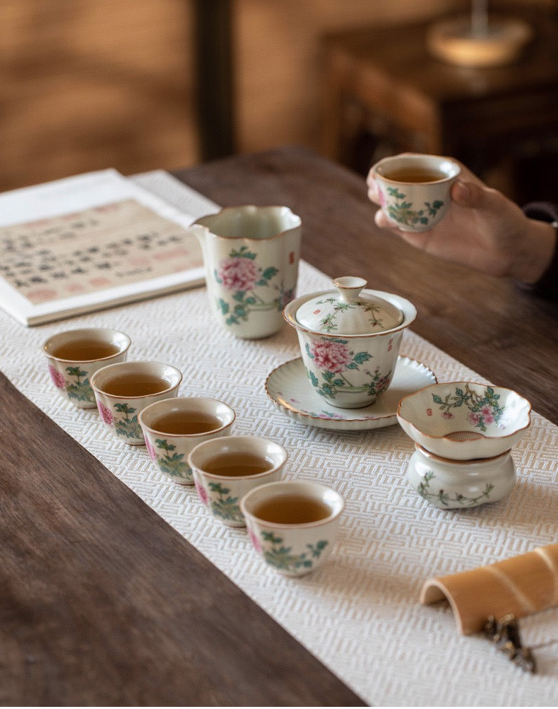 汝窯茶器セット ギフト付|高級感×中華美|三才蓋碗&茶杯